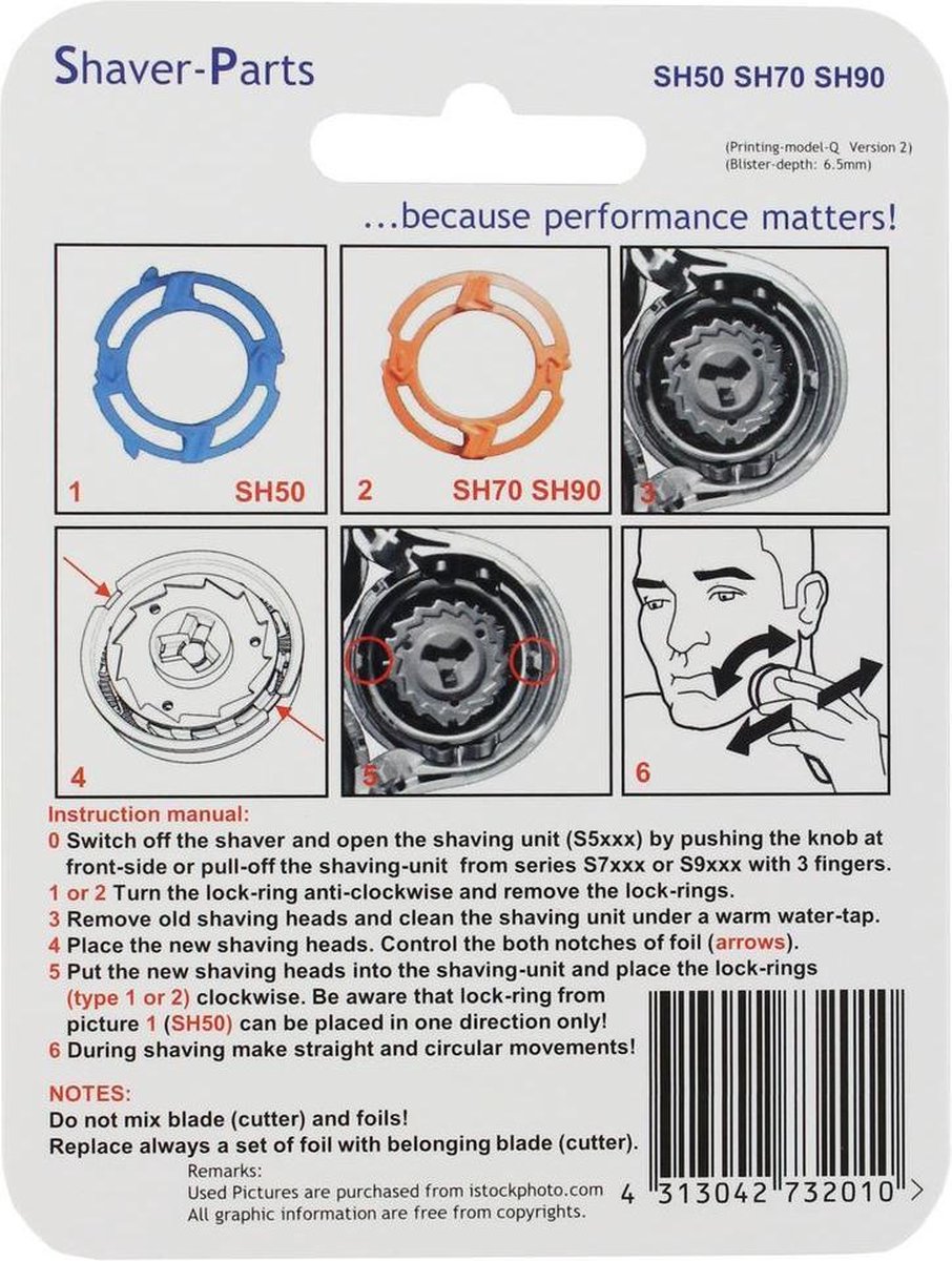 Shaver Parts Scheerhoofd Voor Philips 5000, 7000 En 9000 Series