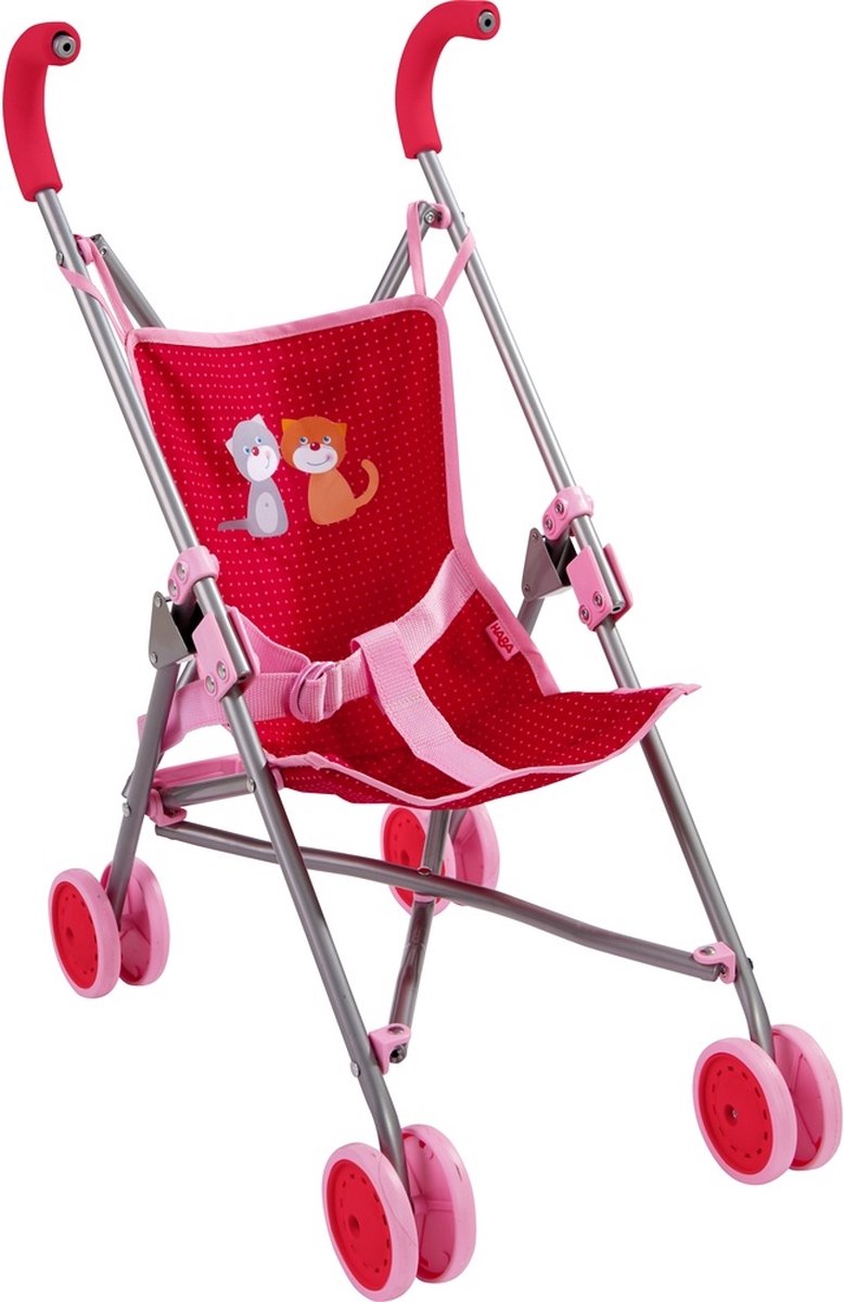 HABA Poppenbuggy Jule 63 Cm/roze - Rojo