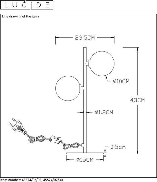 Lucide - Tycho - Tafellamp - G9 - - Zwart