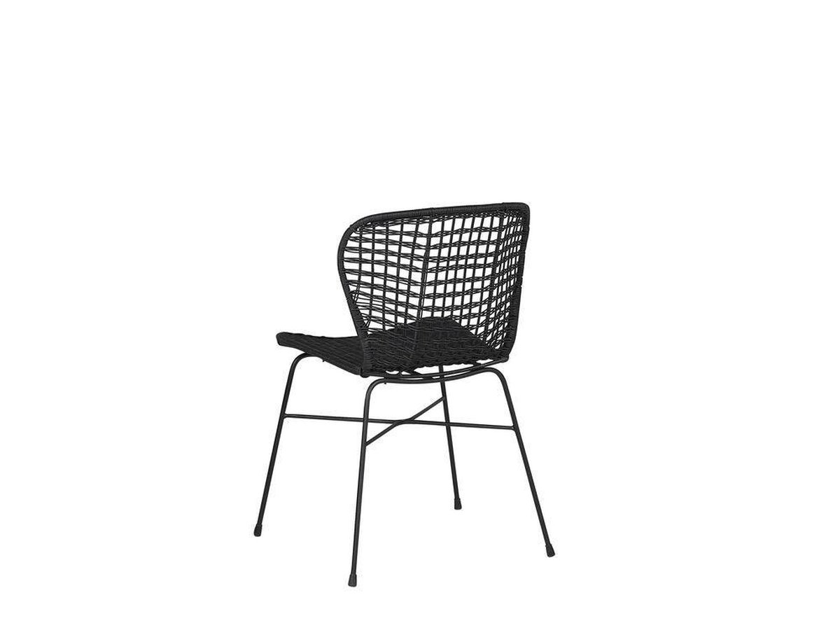 Beliani Elfros Eetkamerstoel Set Van 2 Rotan 49 X 56 Cm - Zwart