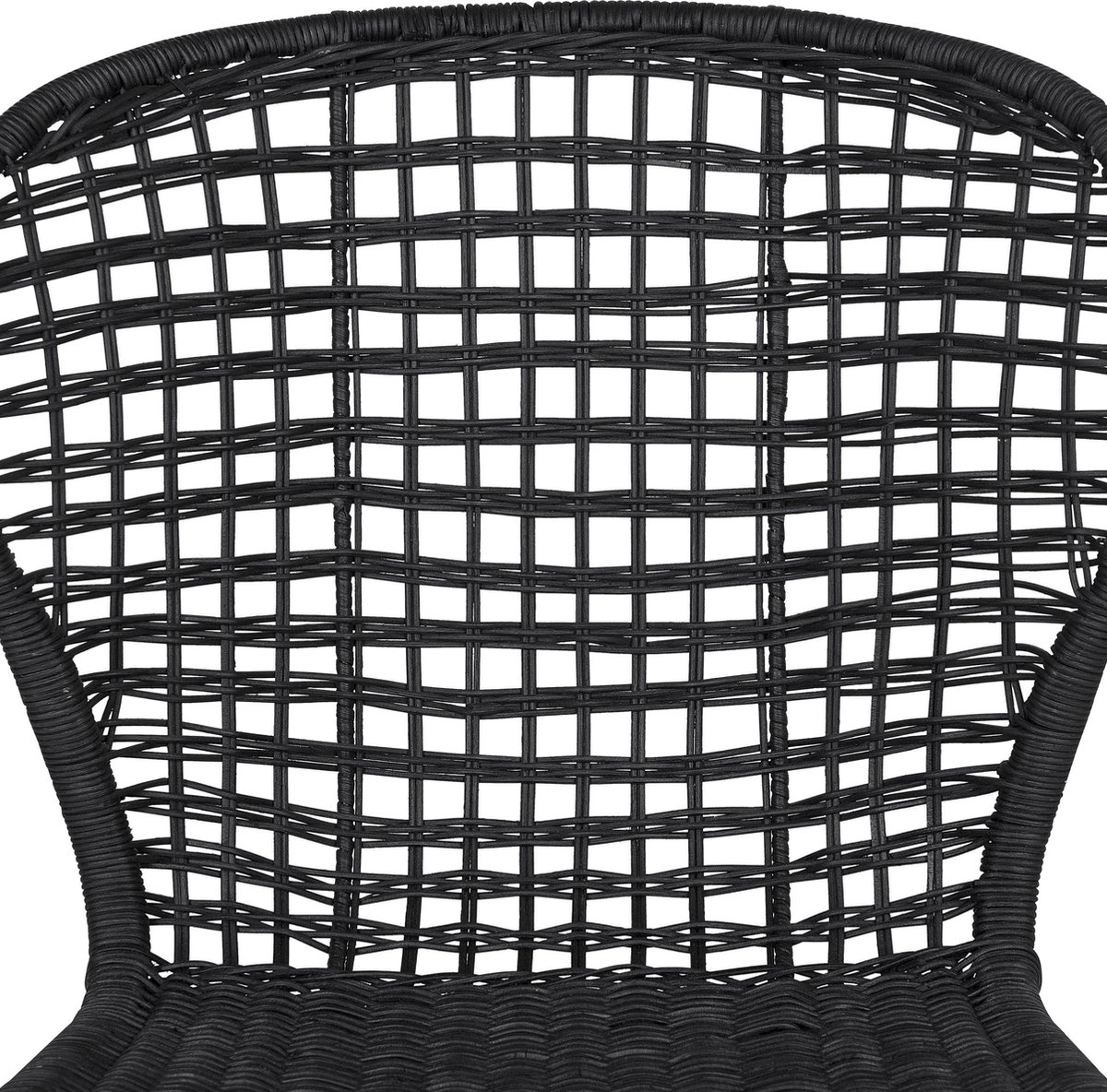 Beliani Elfros Eetkamerstoel Set Van 2 Rotan 49 X 56 Cm - Zwart