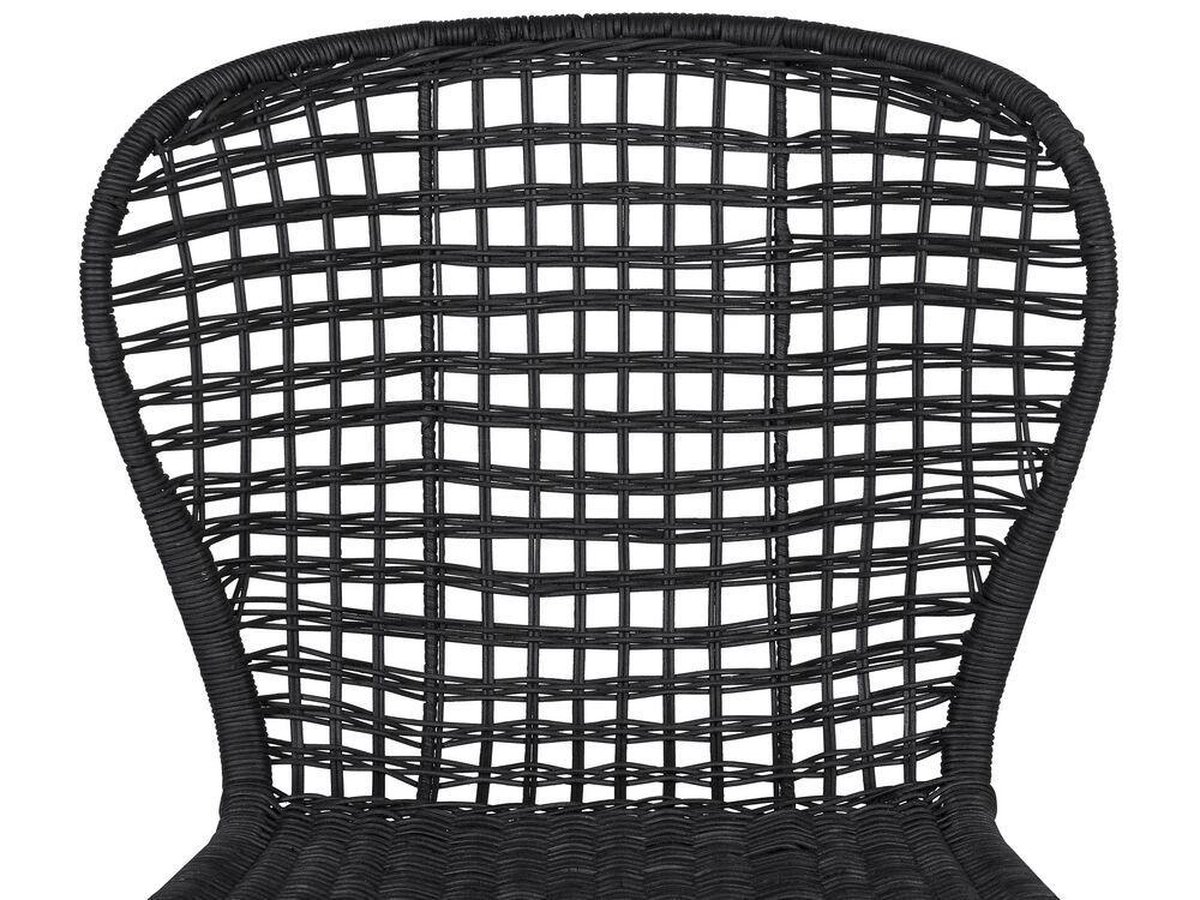 Beliani Elfros Eetkamerstoel Set Van 2 Rotan 49 X 56 Cm - Zwart