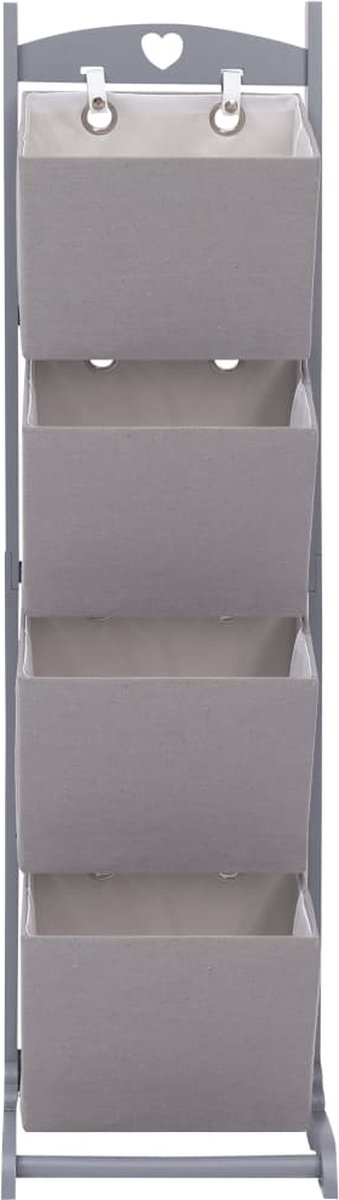 Vidaxl Mandenrek 4-laags 35x35x125 Cm Hout Donker - Grijs