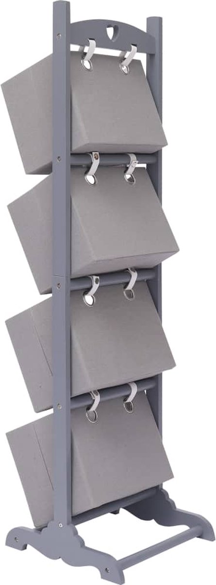 Vidaxl Mandenrek 4-laags 35x35x125 Cm Hout Donker - Grijs