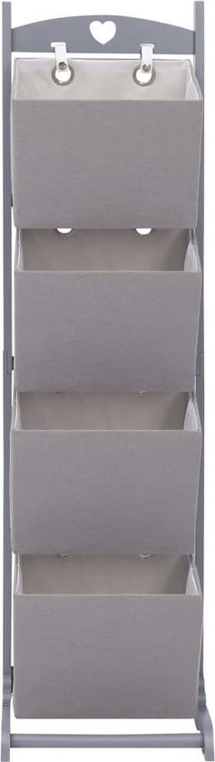 Vidaxl Mandenrek 4-laags 35x35x125 Cm Hout Donker - Grijs