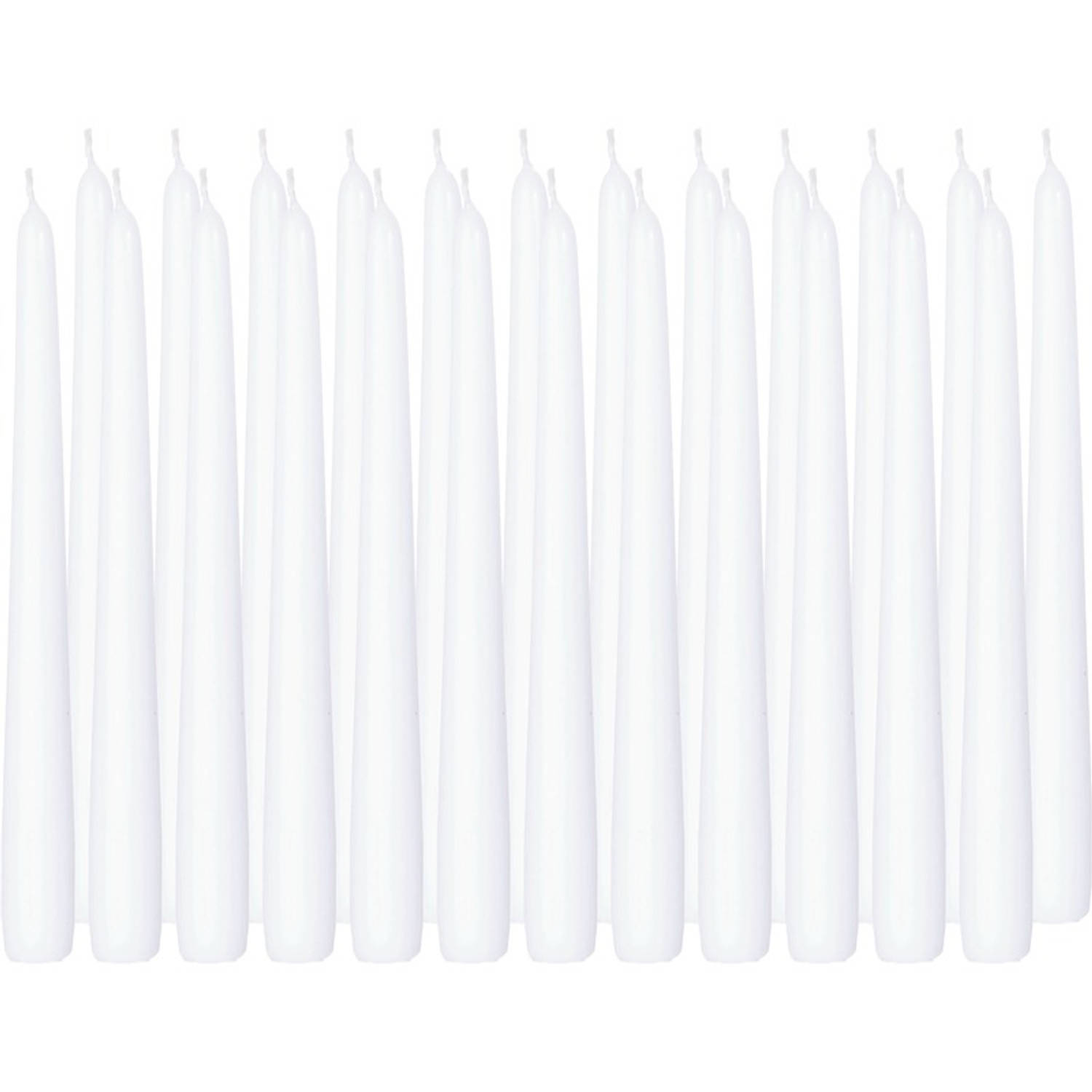 Trend Candles 24xte Dinerkaarsen 25 Cm 8 Branduren - Geurloze Kaarsen - Tafelkaarsen/kandelaarkaarsen - Wit