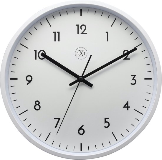 Nextime Wandklok Nxt Diameter 30cm Kunststof,te Wijzerplaat - Wit