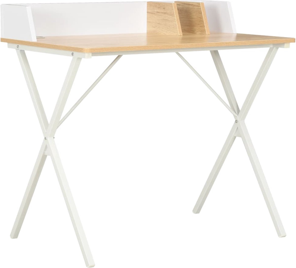 Vidaxl Bureau 80x50x84 Cm En Natuurlijk - Wit