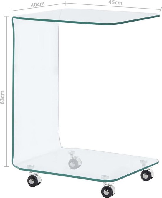 Vidaxl Salontafel 45x40x63 Cm Gehard Glas - Rood