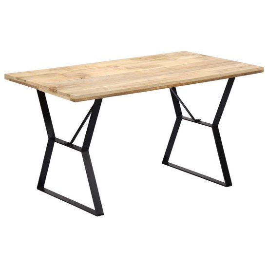 Vidaxl Eettafel 140x80x76 Cm Massief Mangohout - Bruin