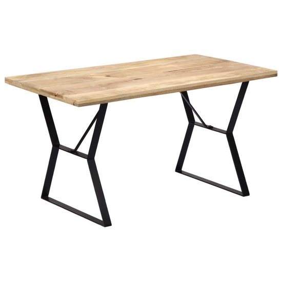 Vidaxl Eettafel 140x80x76 Cm Massief Mangohout - Bruin
