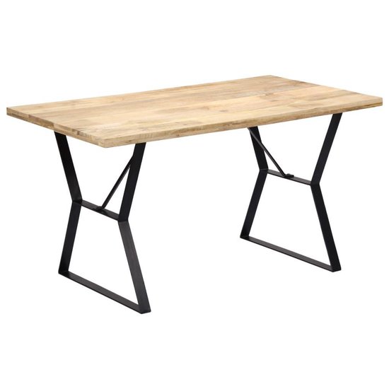 Vidaxl Eettafel 140x80x76 Cm Massief Mangohout - Bruin