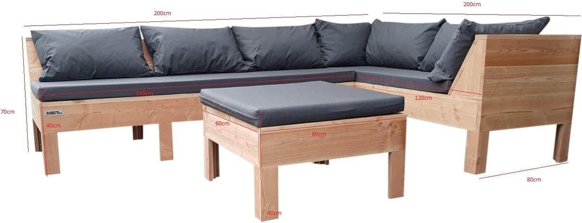 Wood4you Loungeset 8 - Bruin