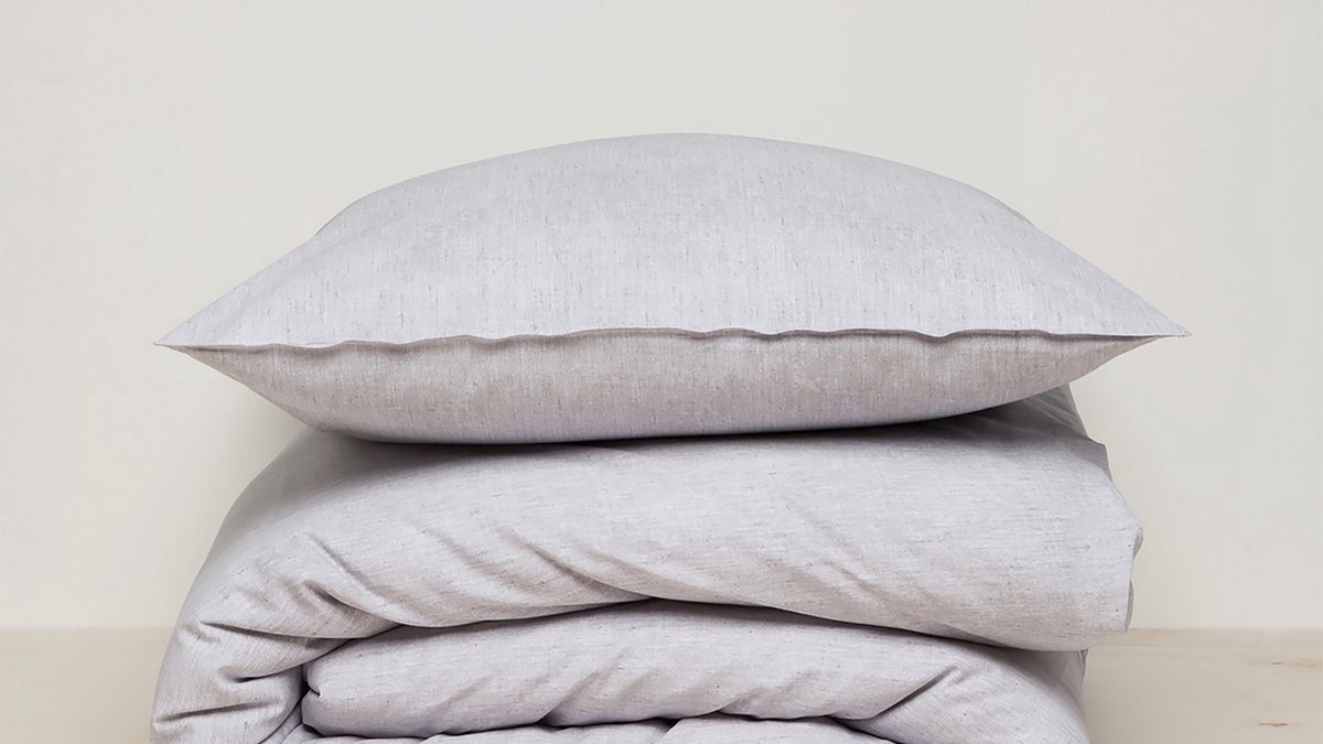 Damai Organic Birk Dekbedovertrek - 1-persoons (140x200/220 Cm + 1 Sloop) - Katoen - Grey - Grijs