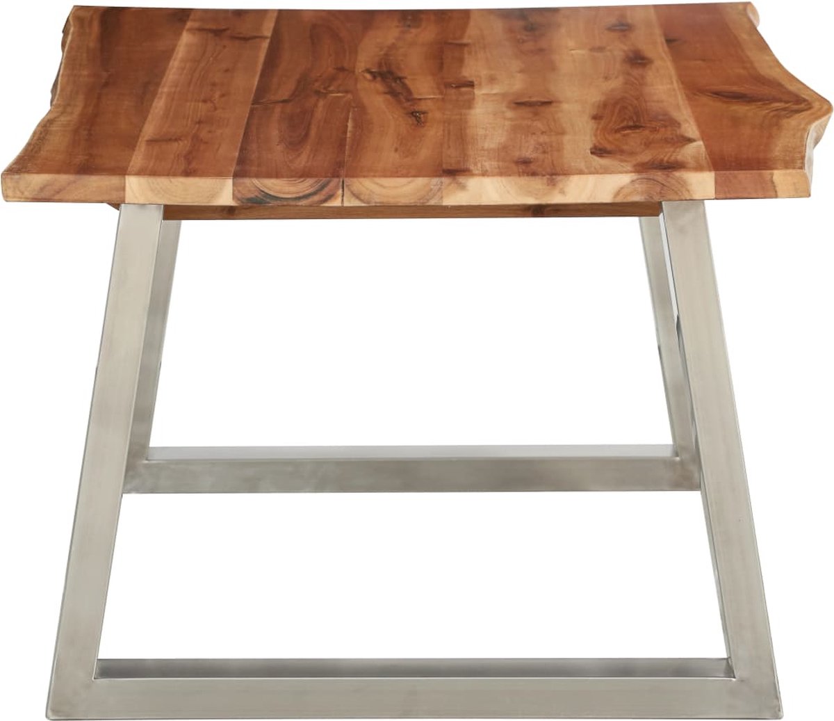 Vidaxl Salontafel 100x60x40 Cm Massief Acaciahout En Roestvrij Staal - Bruin