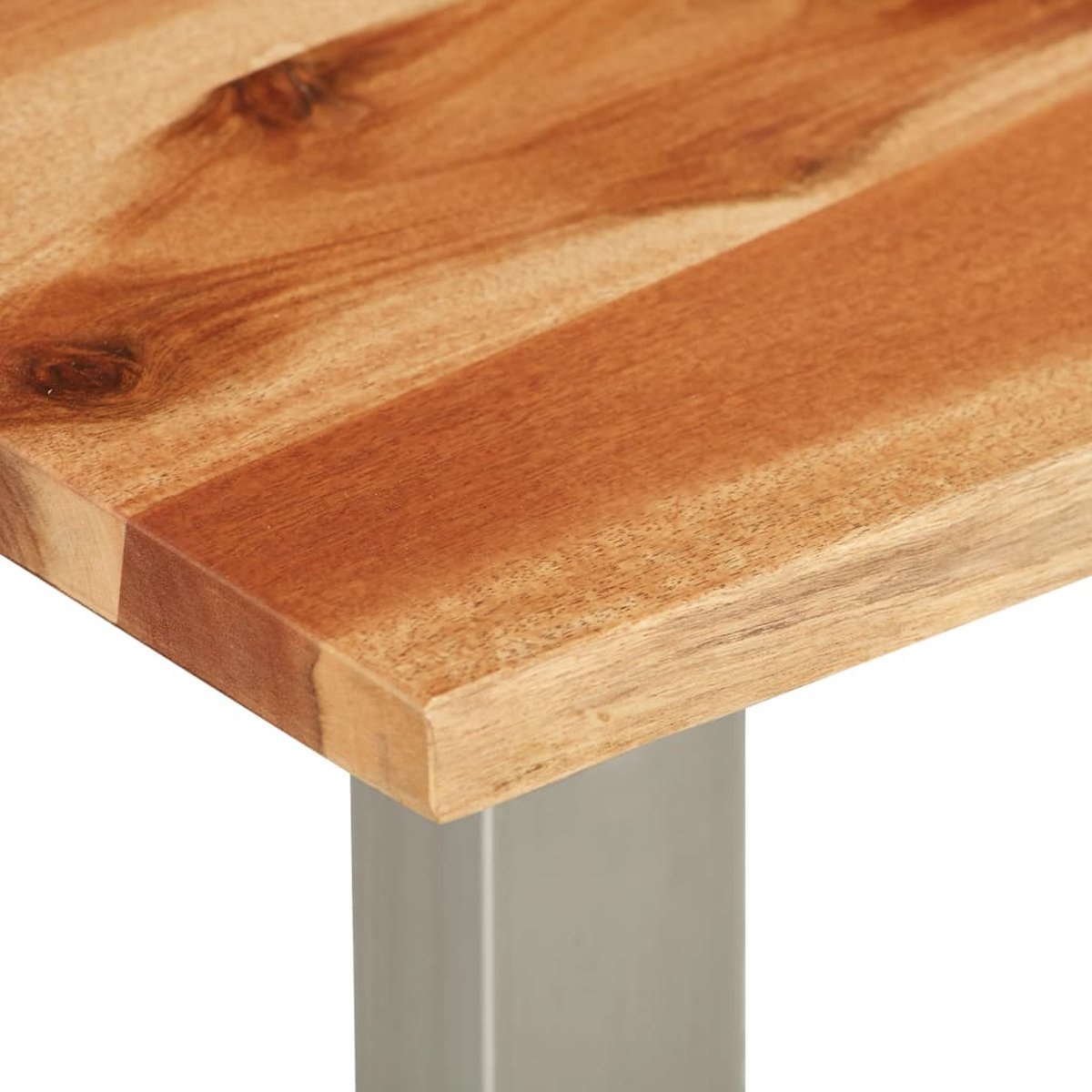 Vidaxl Salontafel 100x60x40 Cm Massief Acaciahout En Roestvrij Staal - Bruin