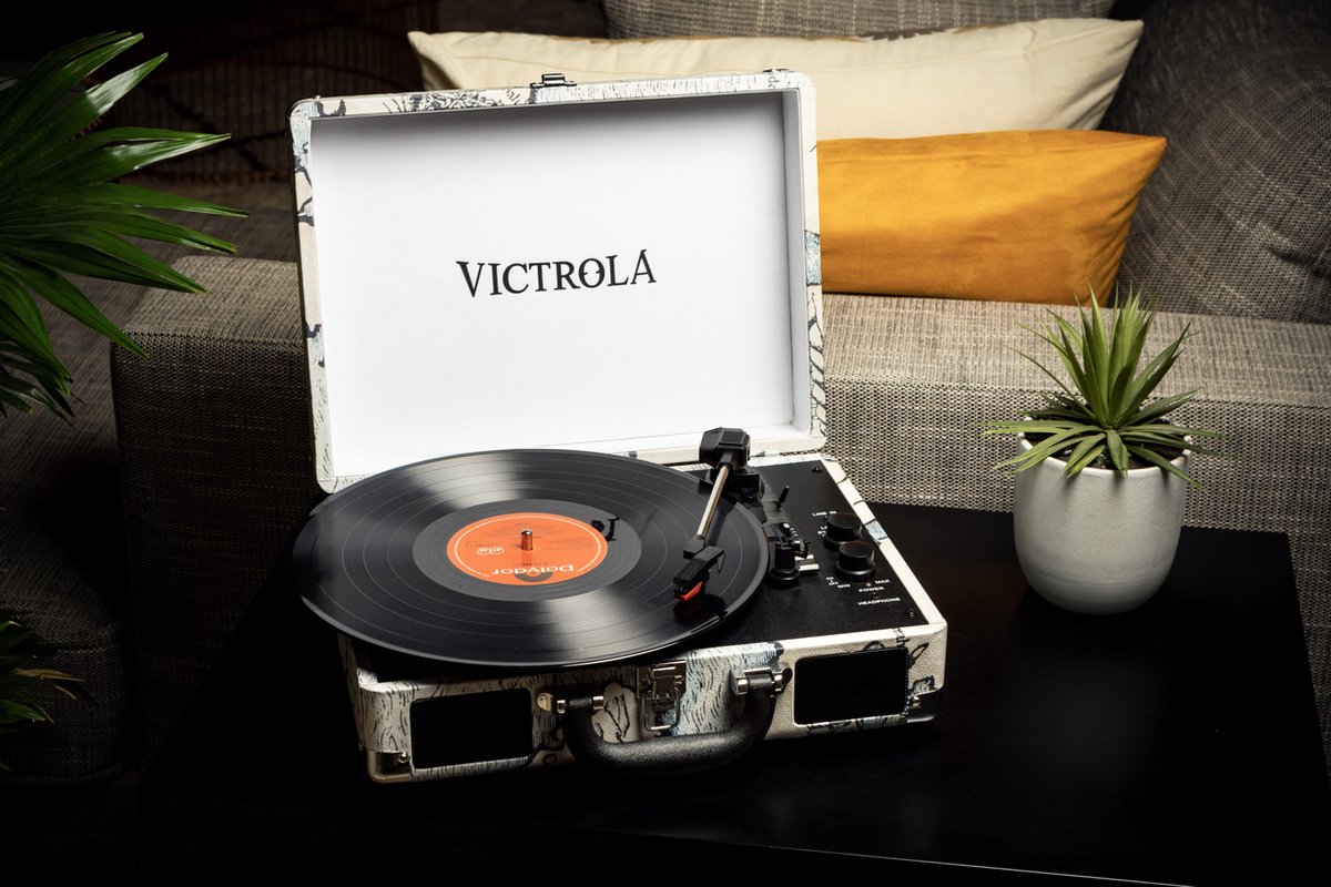 Victrola Vsc-550 BtUsb Retro Platenspeler Met Vintage Opdruk - Wit
