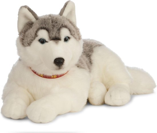 Living Nature Husky Knuffel Groot, Met, - Grijs