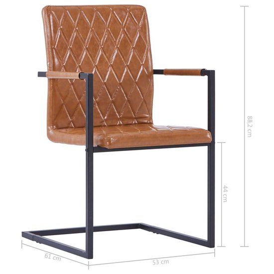Vidaxl Eetkamerstoelen 6 St Kunstleer Cognackleurig - Bruin