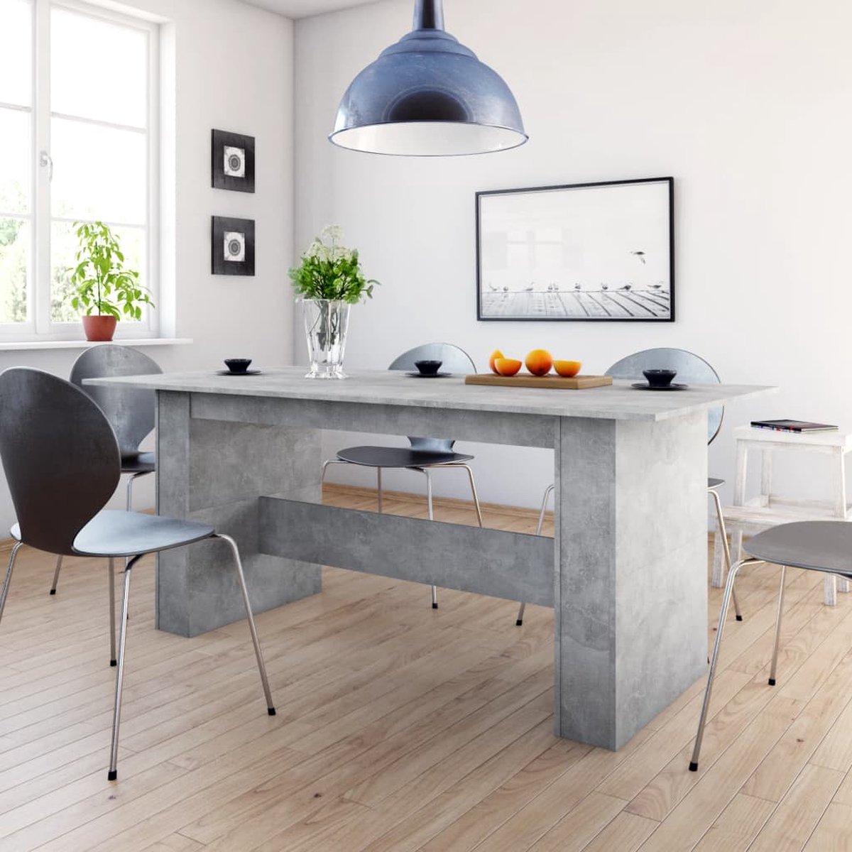 Vidaxl Eettafel 180x90x76 Cm Spaanplaat Beton - Grijs