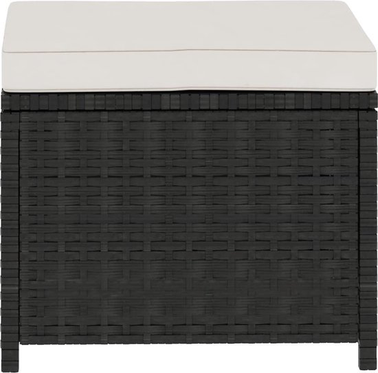 Vidaxl 5-delige Loungeset Met Kussens Poly Rattan - Zwart