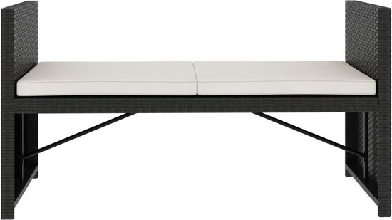 Vidaxl 5-delige Loungeset Met Kussens Poly Rattan - Zwart