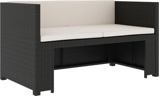 Vidaxl 5-delige Loungeset Met Kussens Poly Rattan - Zwart
