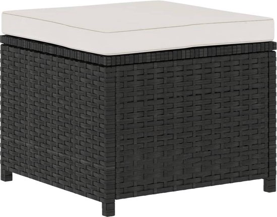 Vidaxl 5-delige Loungeset Met Kussens Poly Rattan - Zwart