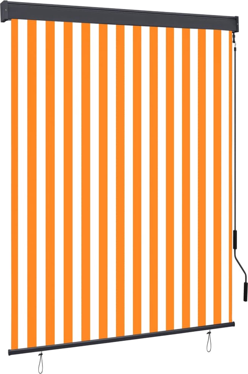 Vidaxl Rolgordijn Voor Buiten 140x250 Cm Wit En - Oranje