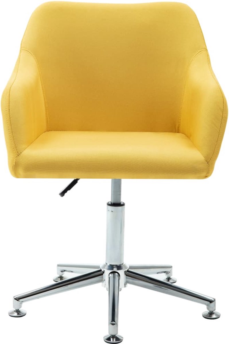 Vidaxl Eetkamerstoelen Draaibaar 4 St Stof - Geel