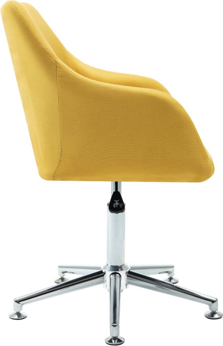 Vidaxl Eetkamerstoelen Draaibaar 4 St Stof - Geel