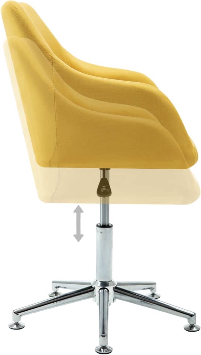 Vidaxl Eetkamerstoelen Draaibaar 4 St Stof - Geel