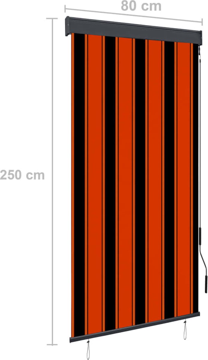 Vidaxl Rolgordijn Voor Buiten 80x250 Cm En - Oranje