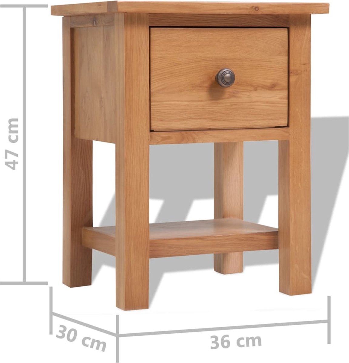 Vidaxl Nachtkastjes 2 St 36x30x47 Cm Massief Eikenhout - Bruin