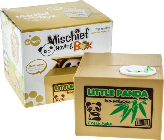 United Entertainment Spaarpot Panda Bank - Zwart