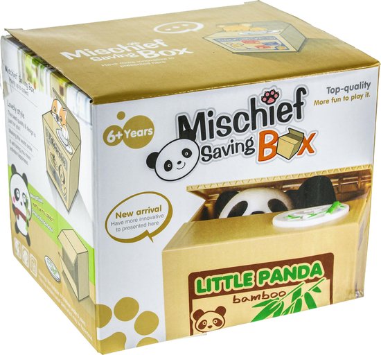 United Entertainment Spaarpot Panda Bank - Zwart