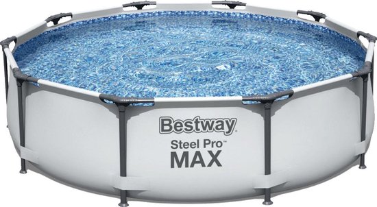 Bestway Zwembad Steel Pro Max 56406 - 305 X 76 Cm - Framelink Systeem - Eenvoudig Op Te Zetten - Grijs