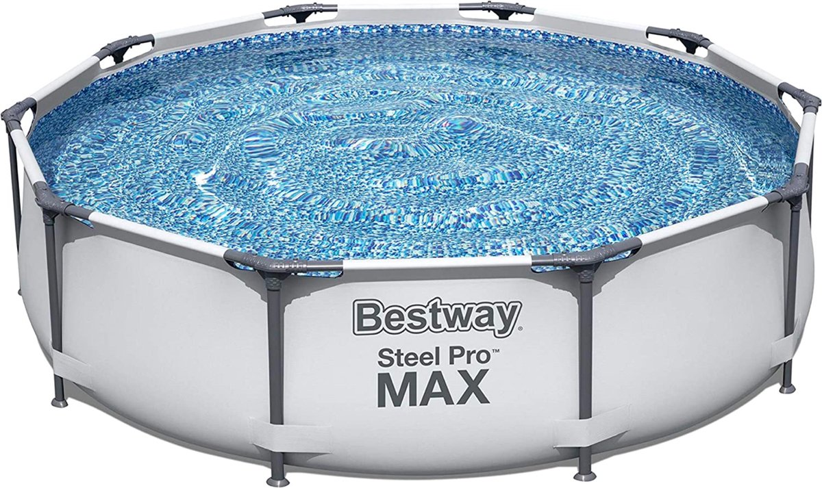 Bestway Zwembad Steel Pro Max 56406 - 305 X 76 Cm - Framelink Systeem - Eenvoudig Op Te Zetten - Grijs