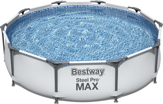 Bestway Zwembad Steel Pro Max 56406 - 305 X 76 Cm - Framelink Systeem - Eenvoudig Op Te Zetten - Grijs
