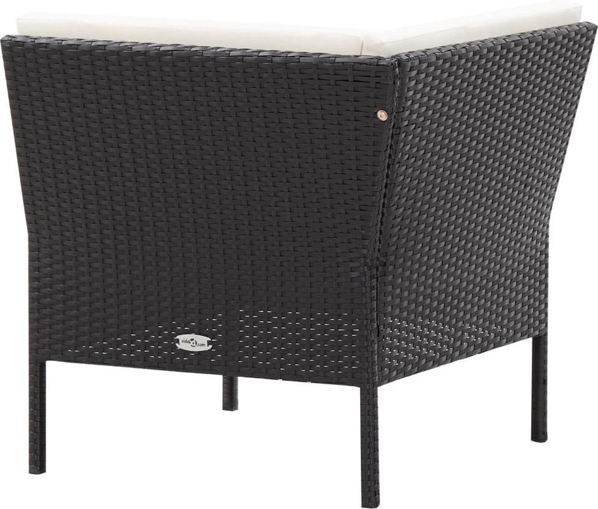 Vidaxl 6-delige Loungeset Met Kussens Poly Rattan - Zwart