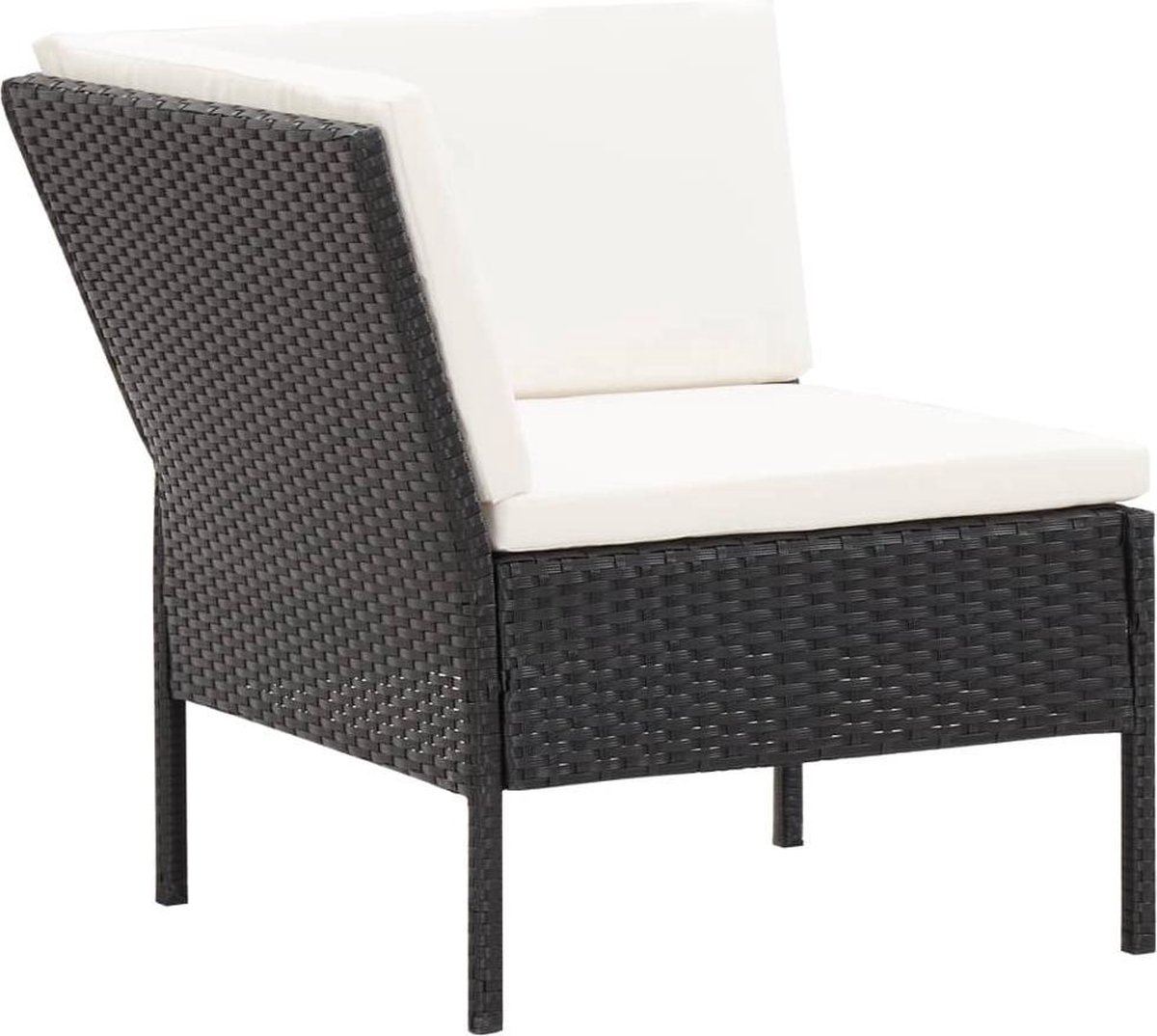 Vidaxl 6-delige Loungeset Met Kussens Poly Rattan - Zwart