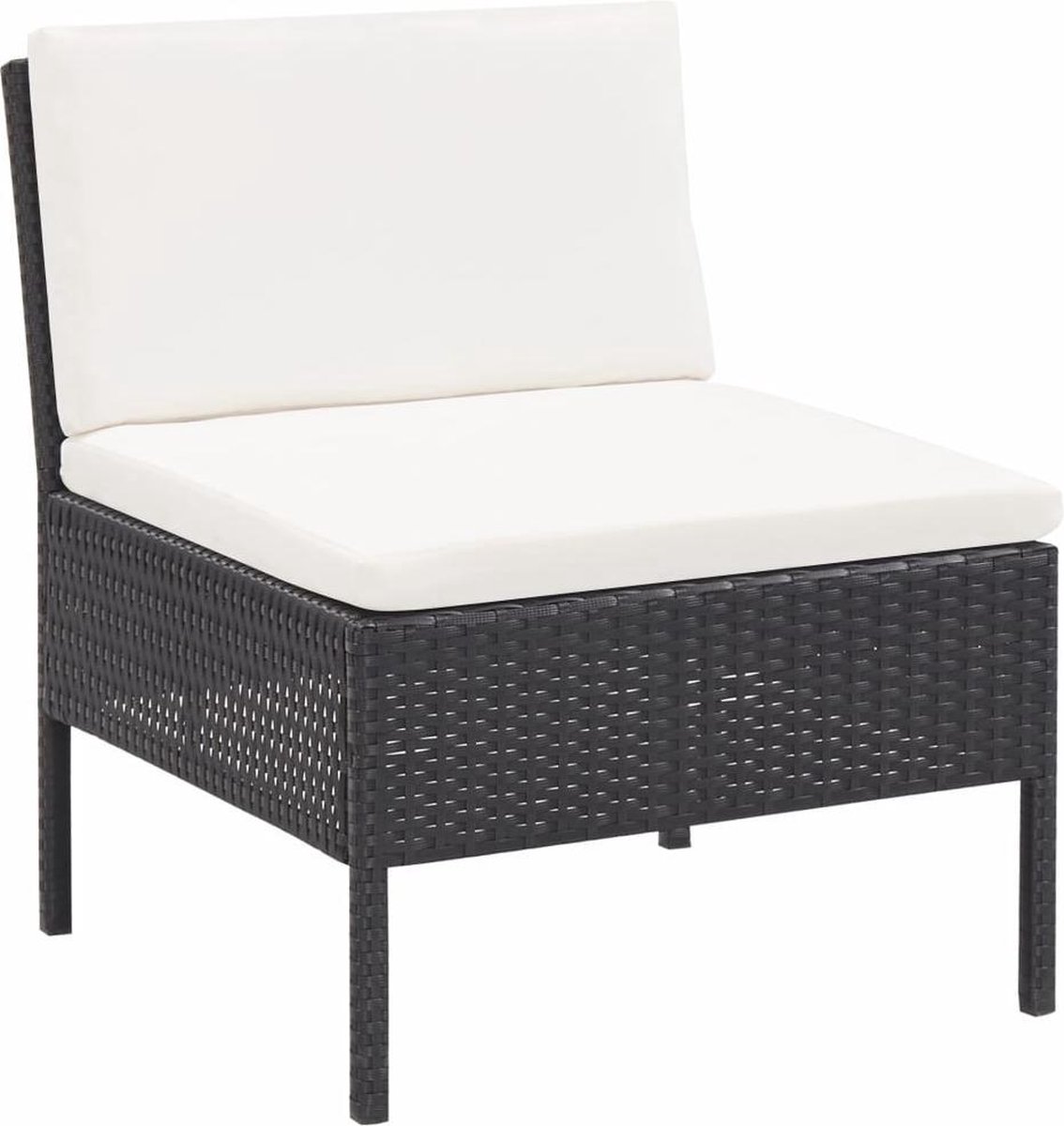 Vidaxl 6-delige Loungeset Met Kussens Poly Rattan - Zwart