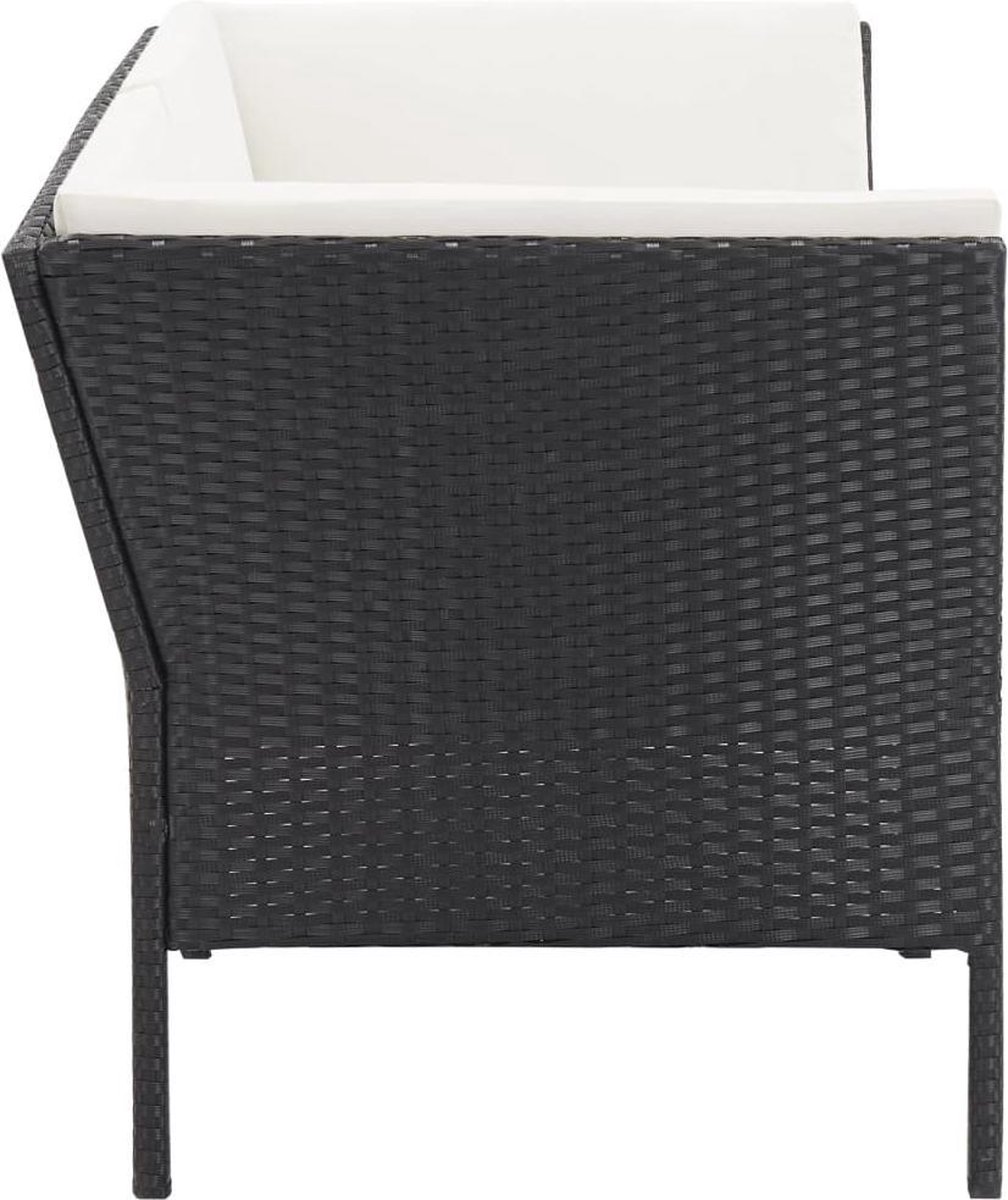 Vidaxl 6-delige Loungeset Met Kussens Poly Rattan - Zwart