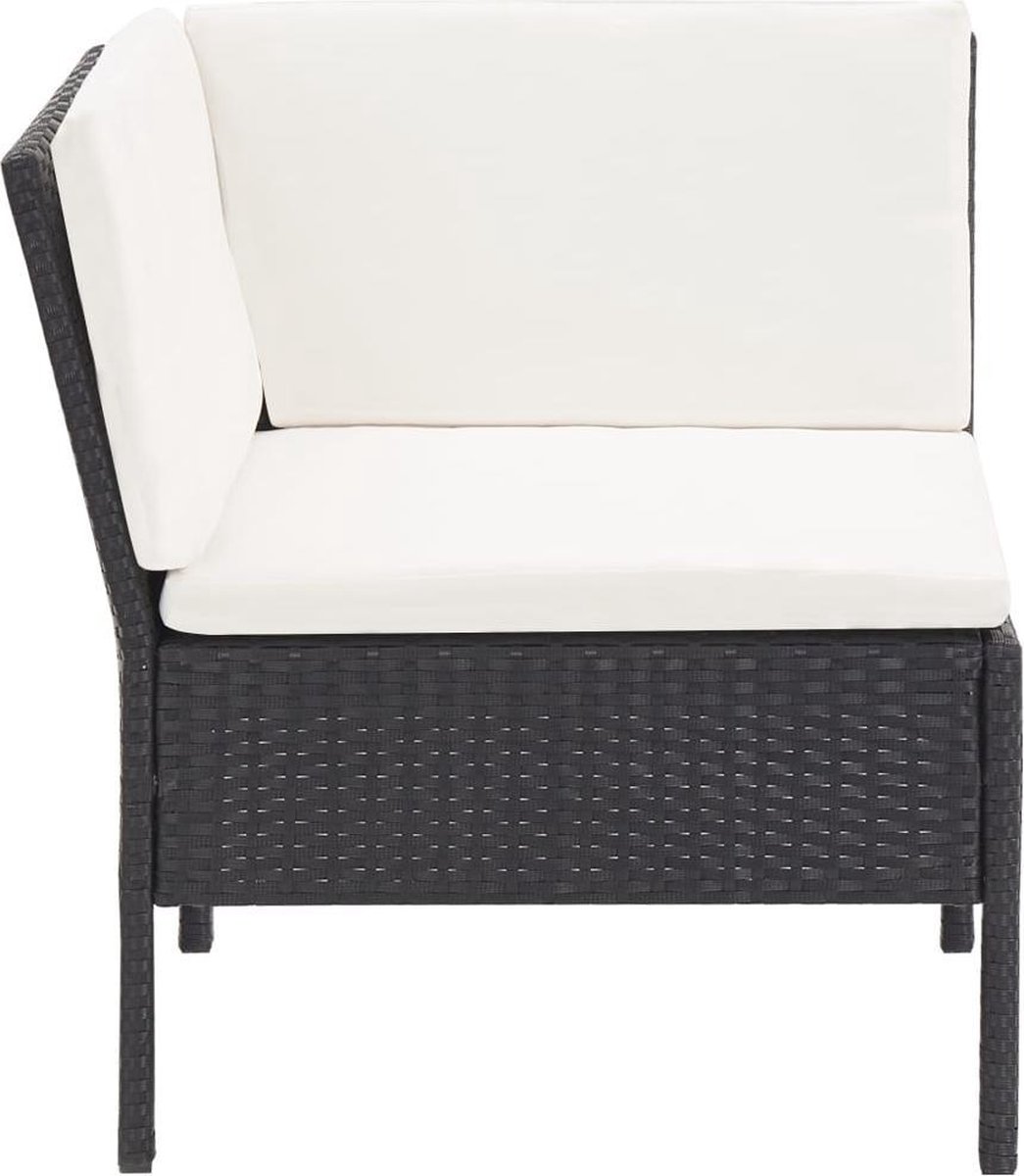 Vidaxl 6-delige Loungeset Met Kussens Poly Rattan - Zwart