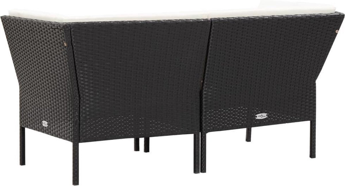 Vidaxl 6-delige Loungeset Met Kussens Poly Rattan - Zwart