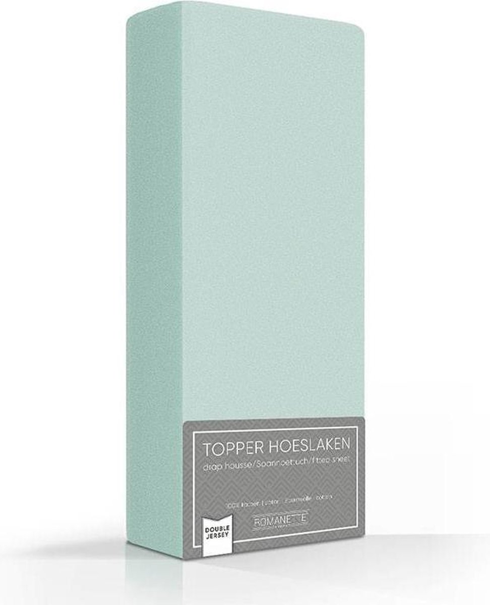 Romanette Double Jersey Topper Hoeslaken Silver-160/180 X 200/210/220 Cm - Grijs