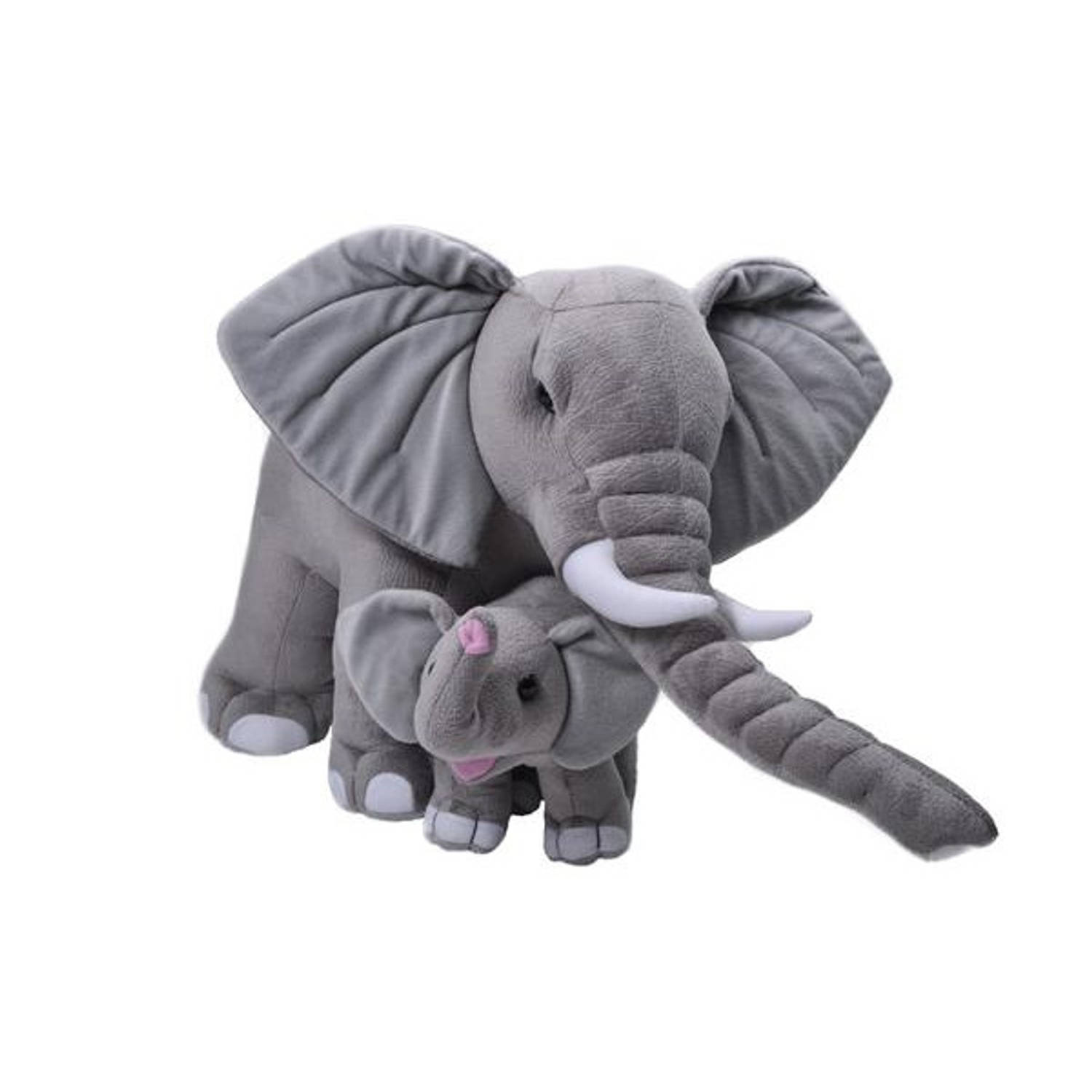 Wild Republic Knuffel Olifant 76 Cm Junior Pluche 2-delig - Grijs