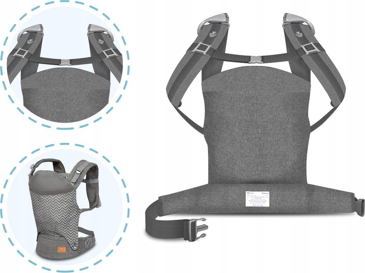 Lionelo Margareet - Draagzak - 20 Kg - Wave - Grijs