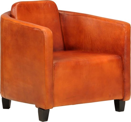 Vidaxl Fauteuil Echt Leer Tan - Bruin