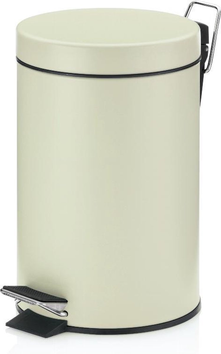 Kela Monaco Pedaal Afvalemmer - 3 Liter - Créme -
